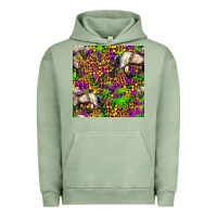 Pigment Oil Green mardi gras leopard horse seamless pattern Urban Hoodie - FaDigitalArtStudio
