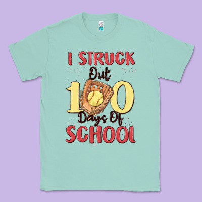 I Struck Out 100 Days Of School Classic Tee Designed By Maliassmallbusiness