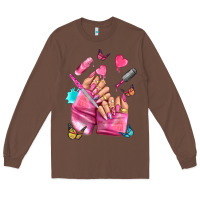 Chestnut pink nail art hand Long Sleeve Tee - NancyCooperArtShop