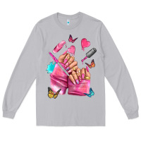 Moon Dust pink nail art hand Long Sleeve Tee - NancyCooperArtShop