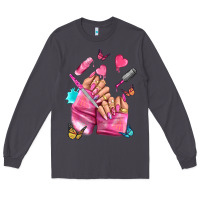 Smoke pink nail art hand Long Sleeve Tee - NancyCooperArtShop
