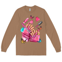 Toasted Coconut pink nail art hand Long Sleeve Tee - NancyCooperArtShop