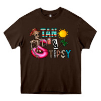Chocolate Brown Tan Tipsy Heavy Core Tee - CowhideDigitalArt