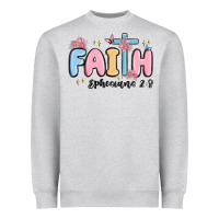 Heather Grey faith ephesians 2 8 Heavyweight Sweatshirt - MaliasSmallBusiness