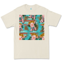 Bone turquoise baby pig seamless pattern Premium Tee - HRA Design Shop