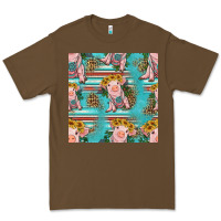 Turquoise Baby Pig Seamless Pattern Premium Tee | Teevron