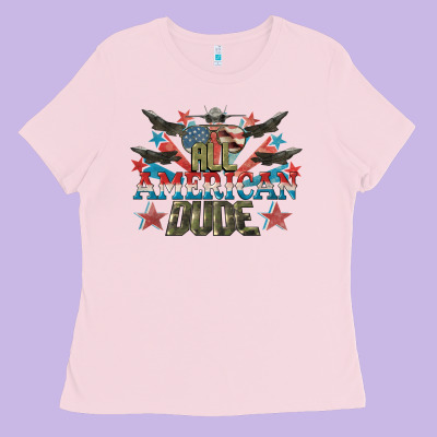 All American Dude 4th Of July Ladies Tee Designed By Cowgirlartshop