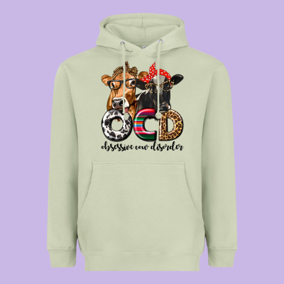 Ocd Obsessive Cow Disorder Heavyweight Hoodie Designed By Texasbilliewilder