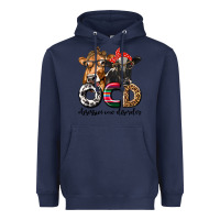 Navy OCD Obsessive Cow Disorder Heavyweight Hoodie - texasbilliewilder