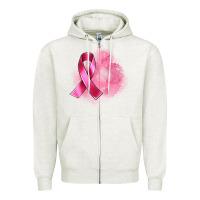 Oatmeal Heather breast cancer custom name Zipper Hoodie - Artiststas