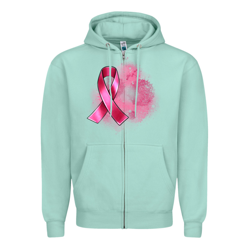Breast Cancer Custom Name Zipper Hoodie by Artiststas | Teevron
