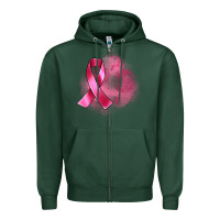 Sports Green breast cancer custom name Zipper Hoodie - Artiststas