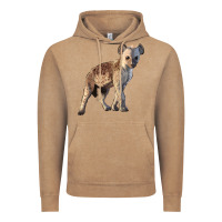 Vintage Coffee Baby Hyena Illustrations Vintage Hoodie - LillyAllenDesigns
