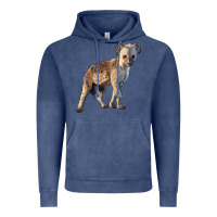 Vintage Denim Baby Hyena Illustrations Vintage Hoodie - LillyAllenDesigns