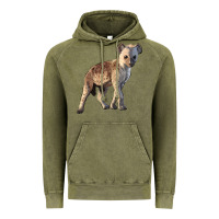 Vintage Olive Baby Hyena Illustrations Vintage Hoodie - LillyAllenDesigns