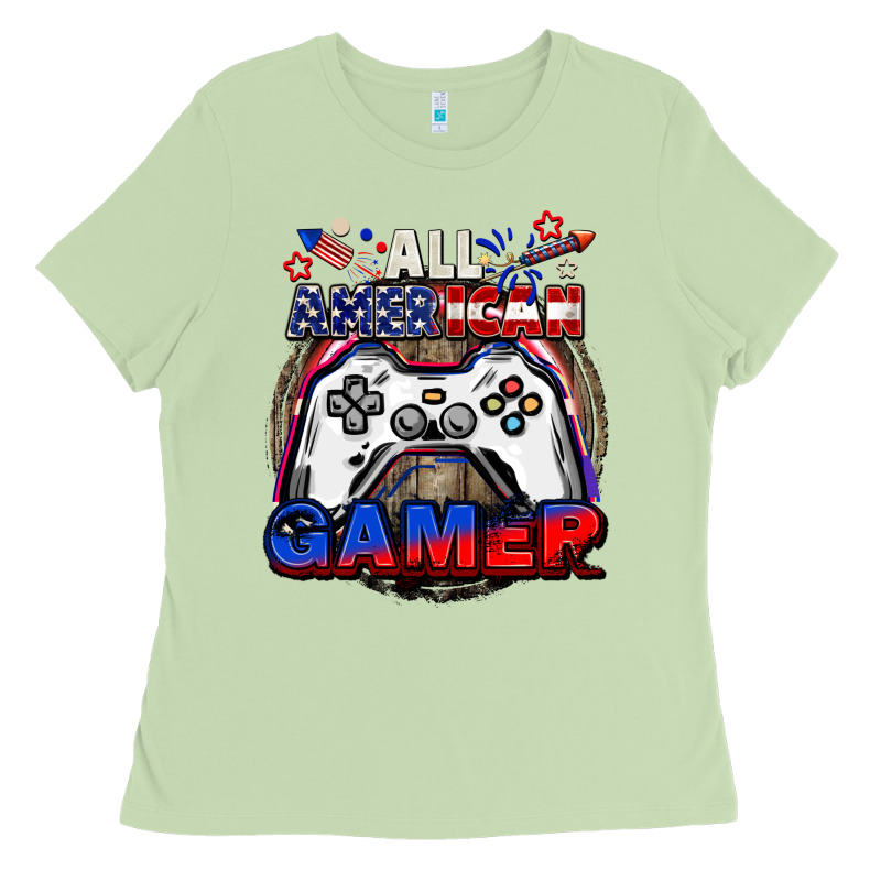 All American Gamer 4th Of July Ladies Tee by CowGirlArtShop | Teevron