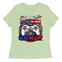 Matcha All American gamer 4th of july Ladies Tee - CowGirlArtShop