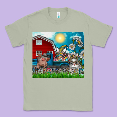 Happy Easter Classic Tee Designed By Cowhidedigitalart