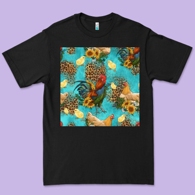 Poultry Animals Seamless Pattern Premium Tee Designed By Hra Design Shop