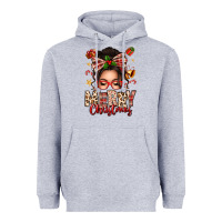 Heather Grey merry christmas messy bun Heavyweight Hoodie - texasbilliewilder