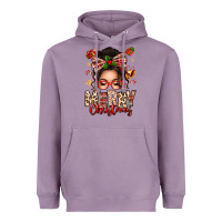 Lavender merry christmas messy bun Heavyweight Hoodie - texasbilliewilder