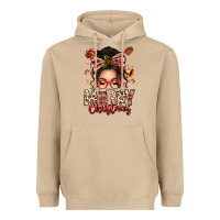 Mushroom merry christmas messy bun Heavyweight Hoodie - texasbilliewilder