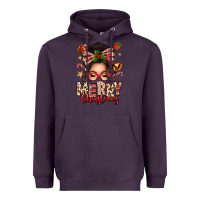 Plum merry christmas messy bun Heavyweight Hoodie - texasbilliewilder