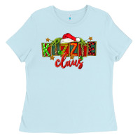 Baby Blue Christmas kizzie claus Ladies Tee - FaDigitalArtStudio