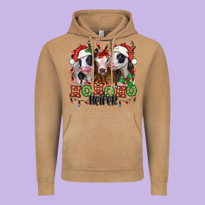 Ho Ho Ho Heifer Christmas Heifers Vintage Hoodie Designed By Jasminsmagicworld