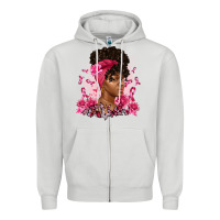 Dove Grey breast cancer afro woman Zipper Hoodie - Artiststas