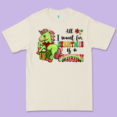 All I Want For Christmas Is A Unicorn Premium Tee Designed By Fadigitalartstudio