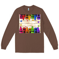Chestnut custom teacher name crayons Long Sleeve Tee - NancyCooperArtShop