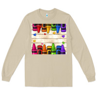 Mushroom custom teacher name crayons Long Sleeve Tee - NancyCooperArtShop