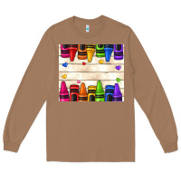Toasted Coconut custom teacher name crayons Long Sleeve Tee - NancyCooperArtShop