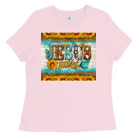 Bubblegum Pink jesus saves tumbler Ladies Tee - HRA Design Shop