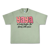 Oil Green yaya in every season, she shines with grace Urban Heavy Tee - MaliasSmallBusiness