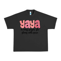 Pigment Black yaya in every season, she shines with grace Urban Heavy Tee - MaliasSmallBusiness