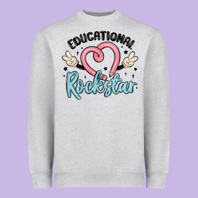 Educational Rockstar Heavyweight Sweatshirt Designed By Maliassmallbusiness