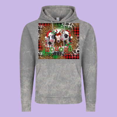 Ho Ho Ho Heifer Christmas Heifers Vintage Hoodie Designed By Jasminsmagicworld