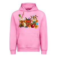 Fuchsia Pink Teacher Coffee Cups Urban Hoodie - FaDigitalArtStudio
