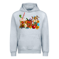 Heather Grey Teacher Coffee Cups Urban Hoodie - FaDigitalArtStudio