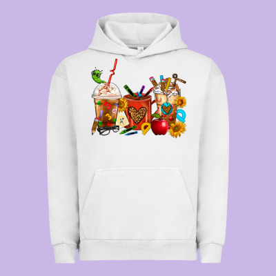 Teacher Coffee Cups Urban Hoodie Designed By Fadigitalartstudio