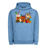 Pigment Pebble Blue Teacher Coffee Cups Urban Hoodie - FaDigitalArtStudio