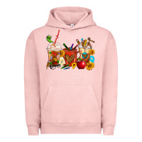 Pigment Salmon Teacher Coffee Cups Urban Hoodie - FaDigitalArtStudio