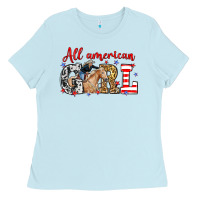 Baby Blue All American girl with cowgirl Ladies Tee - Neo Western