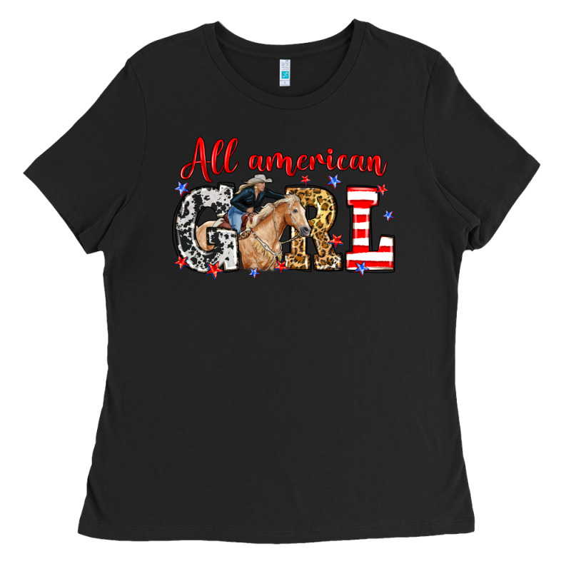 All American Girl With Cowgirl Ladies Tee by Neo Western | Teevron
