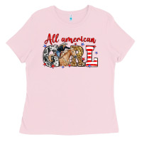 Bubblegum Pink All American girl with cowgirl Ladies Tee - Neo Western