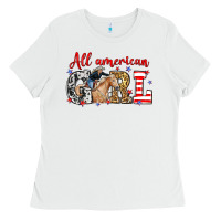 White All American girl with cowgirl Ladies Tee - Neo Western
