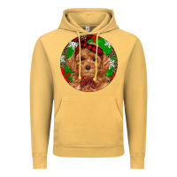 Vintage Mustard Christmas Toy Poodle Vintage Hoodie - RanaPortraitStore