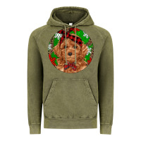 Vintage Olive Christmas Toy Poodle Vintage Hoodie - RanaPortraitStore